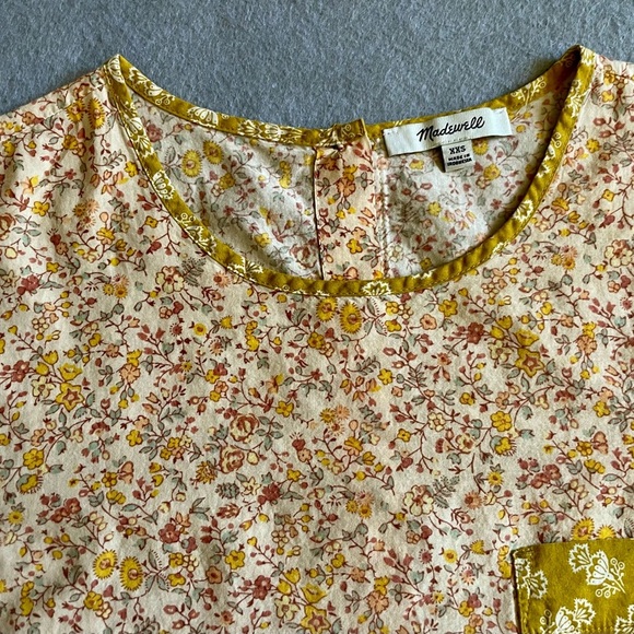 Madewell Women’s Blouse Floral Button Back Size 2XS Floral Print - Picture 3 of 6